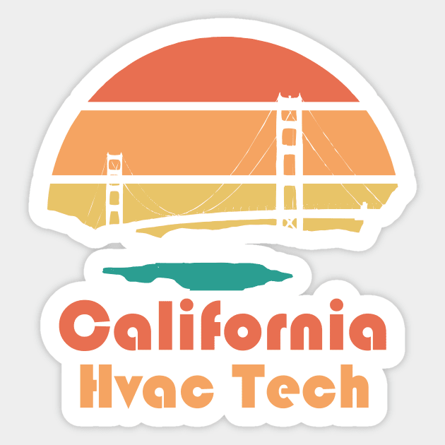 California Hvac Tech Golden State Sticker by The Hvac Gang